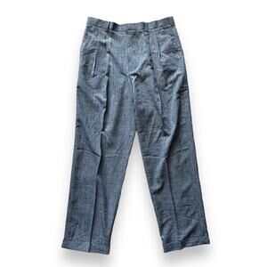New Tony Blake Men's Blue Marled Pleated Cuffed Trouser Dress Pant 38/34 NWT